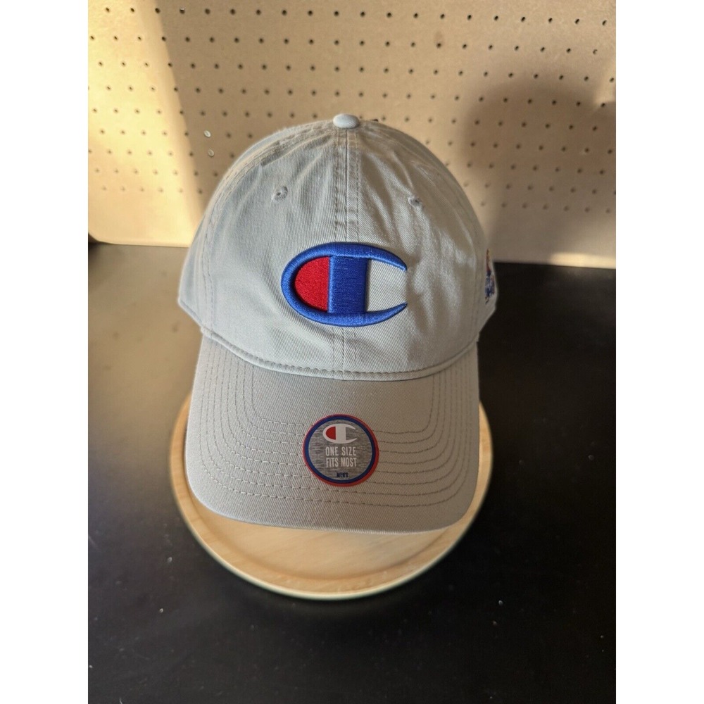 Kansas University Jayhawks Champion Baseball Cap Hat Basketball Adjustable Khaki